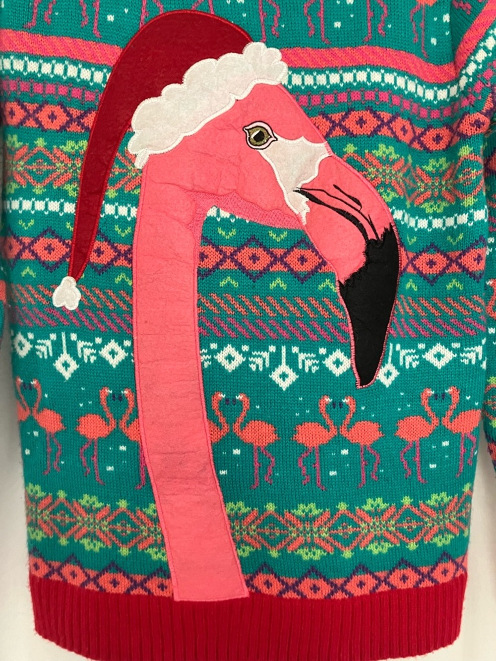 Pink Flamingo Christmas Sweater! - Picture 2 of 7